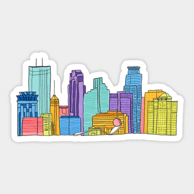 Minneapolis Skyline Sticker by Felipithecus